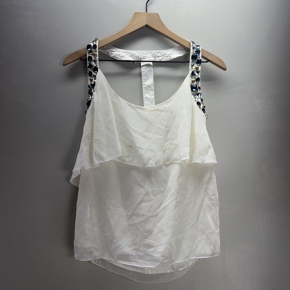Hommage From Los Angeles Top Women’s Size S Crystal Jewels Seen T Back Blouse